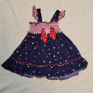 Sophie Rose Red White Blue Kids Casual Dress Sz 2T Memorial Forth of July